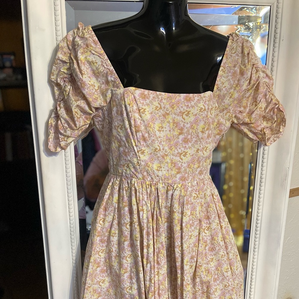 Free People She’s a dream Pink Floral Midi Dress - Picture 5 of 5